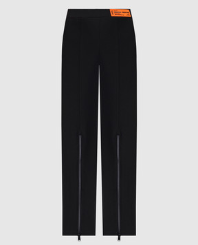 Heron Preston Black flared pants with zippers HWCO001F23FAB001