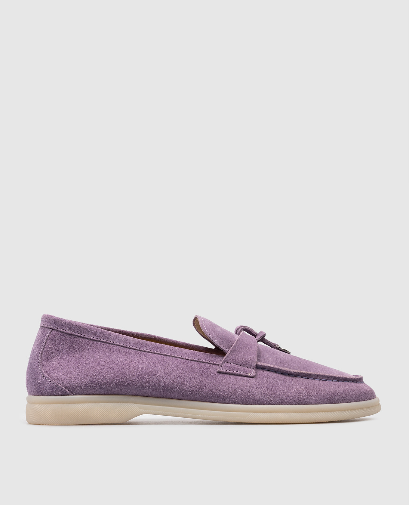 

Purple suede loafers with metallic logo Babe Pay Pls, Violet