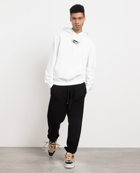 Off-White White hoodie with contrasting Graffiti print OMBB097S23FLE008