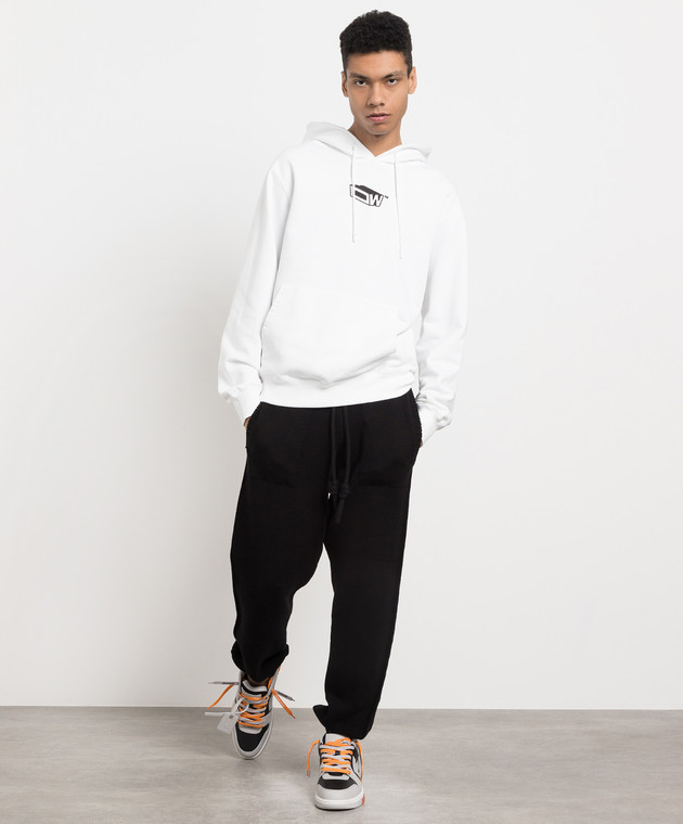 Off-White White hoodie with contrasting Graffiti print