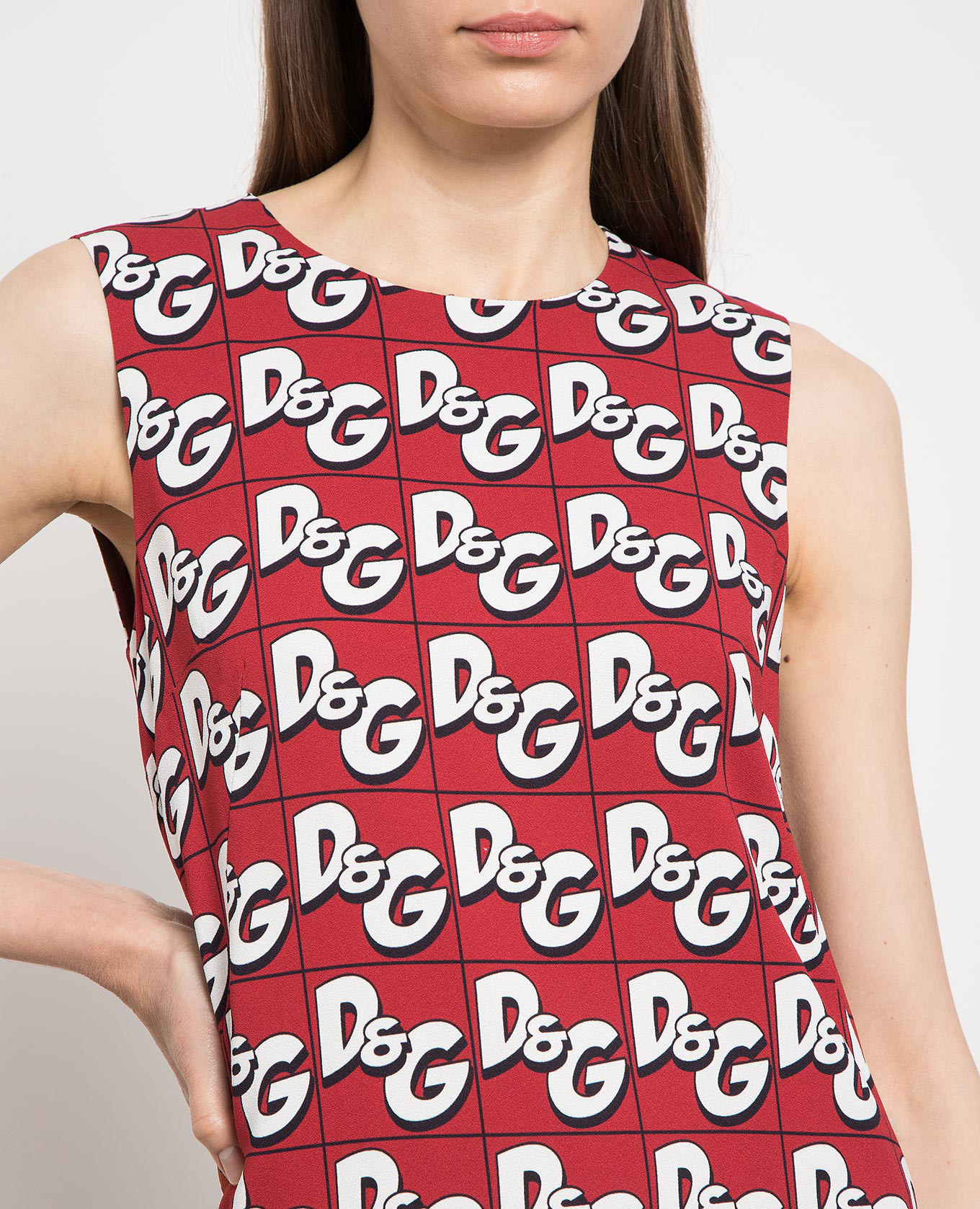 

Red dress with logo print Dolce&Gabbana