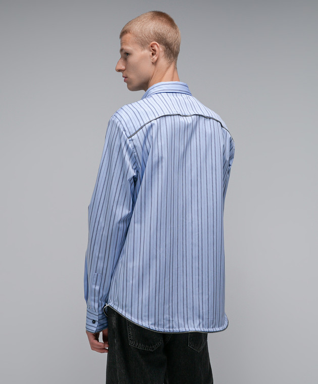 Off White Blue striped shirt OMGE024F23FAB004 buy with European delivery at Symbol