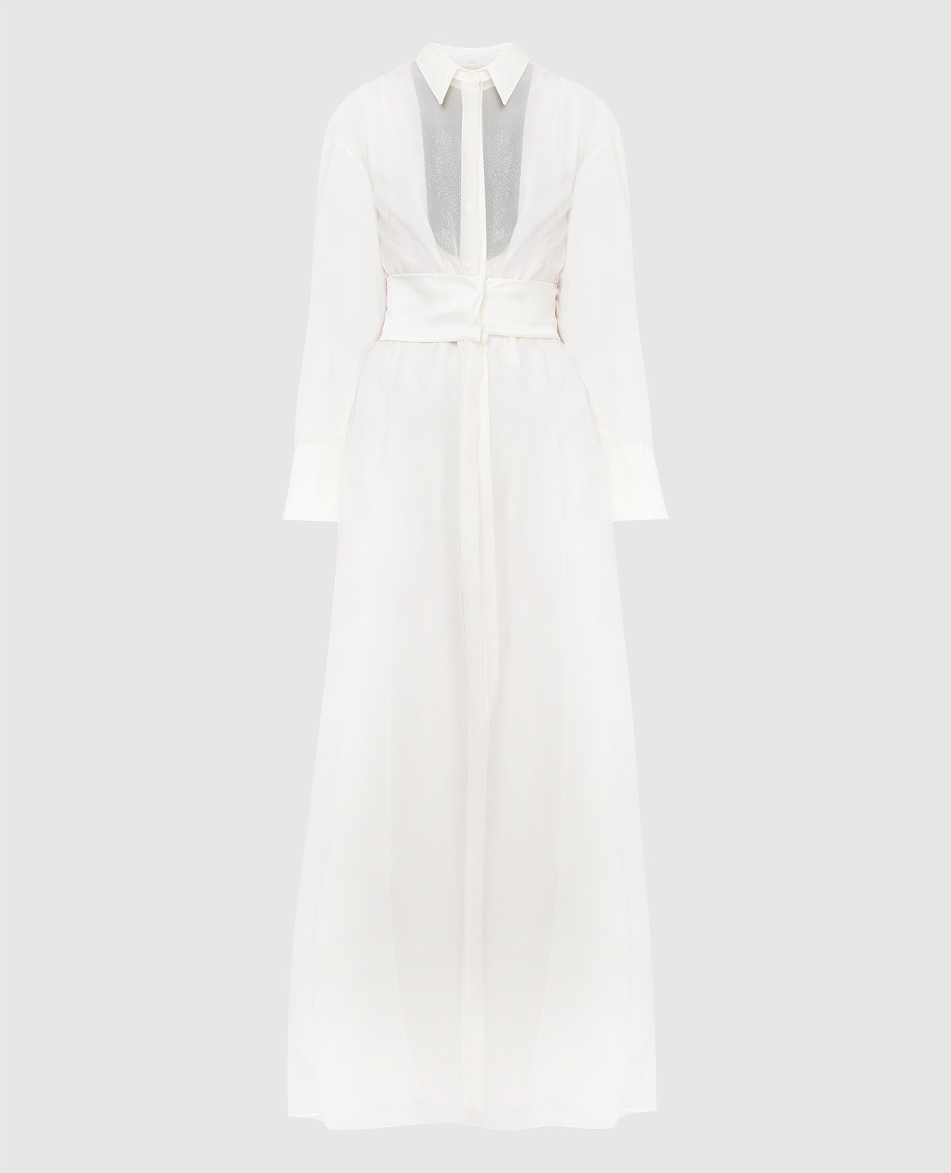 

White silk dress with train Brunello Cucinelli