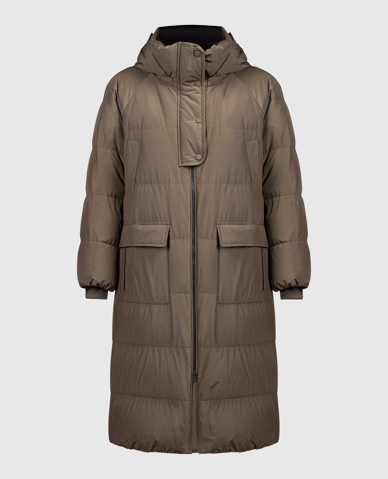 

Brown down jacket with monil chain Brunello Cucinelli, Коричневый