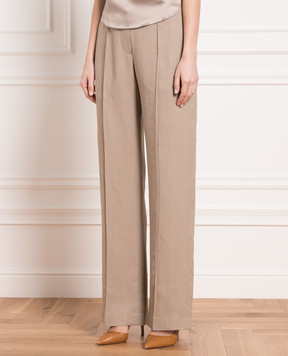 Brunello Cucinelli Brown pants with monil chain MH126P8275