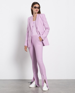 Off-White Purple flared trousers with slits OWCA136F22FAB001