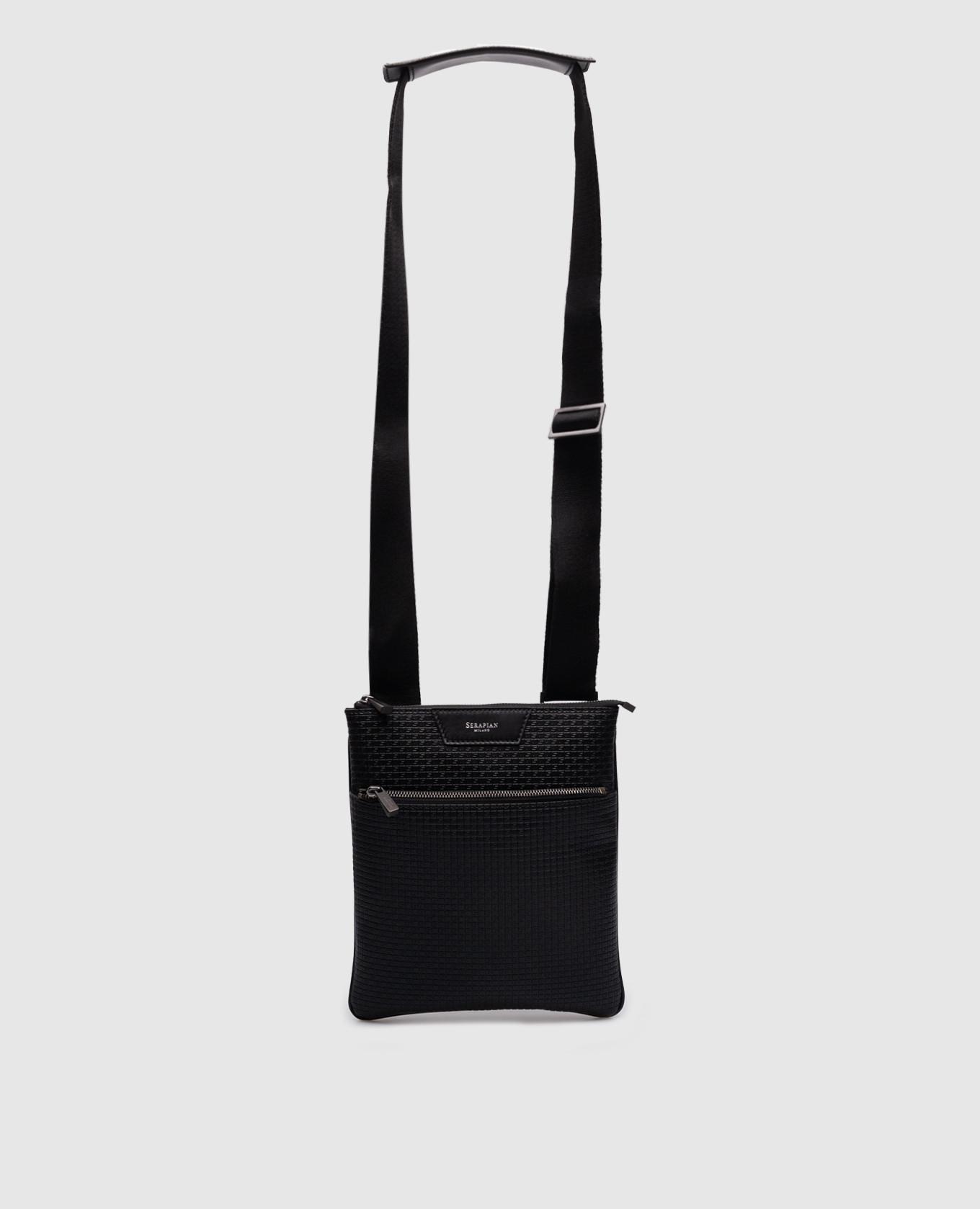 

Black leather bag with Stepan embossing Serapian
