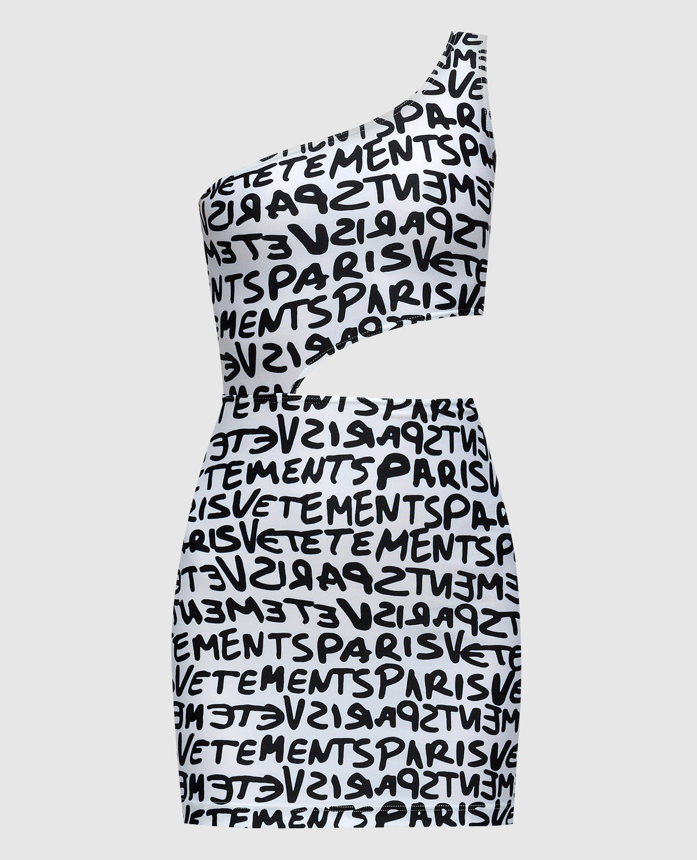 

White mini dress with logo print Vetements