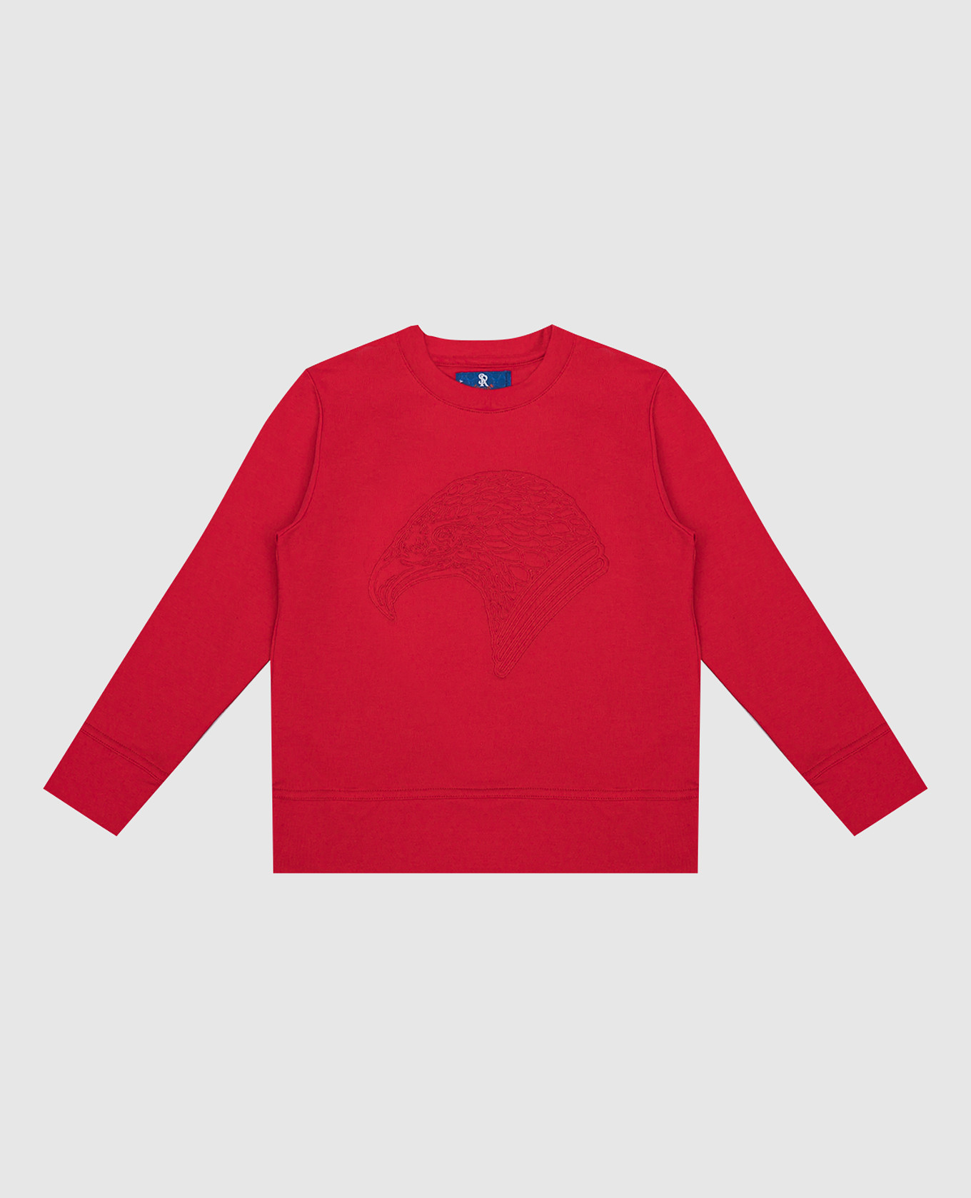 

Children's red sweatshirt with an embroidered logo in the form of an eagle head Stefano Ricci, Красный