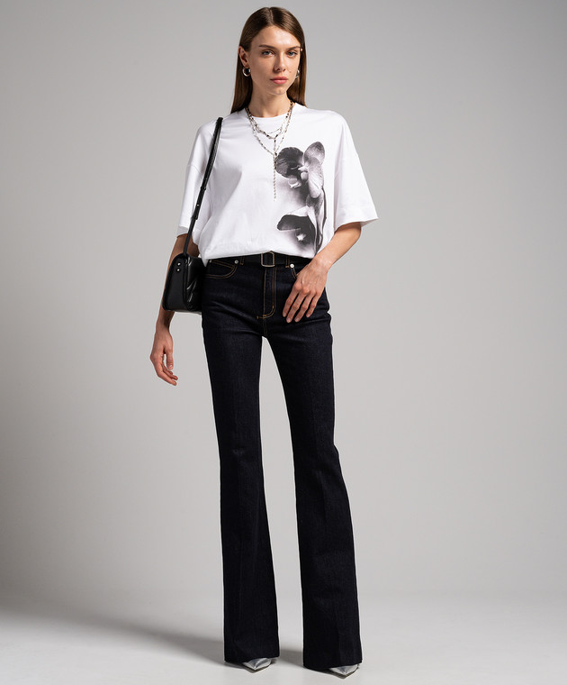 Alexander McQueen - White t-shirt with Photographic Orchid