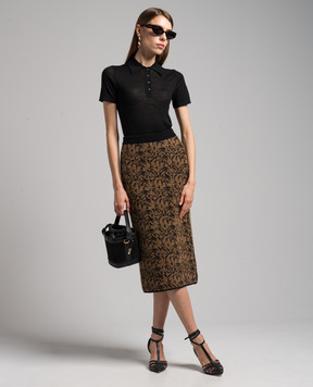 Nanushka Jorna brown patterned pencil skirt NW23PFSK00299
