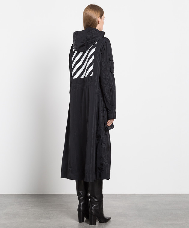 Off White Black raincoat with contrasting logo print OWEA245C99FAB001 buy with Greece delivery at Symbol