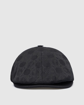 Stefano Ricci Children's black cap with metal logo emblem. YVF2019P22000J
