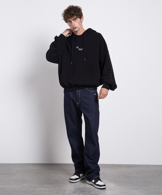 Off-White - Blue jeans with logo OMYA180F23DEN001 - shop with 