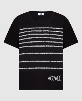 Marina Rinaldi Black t-shirt with a contrasting print VANIA