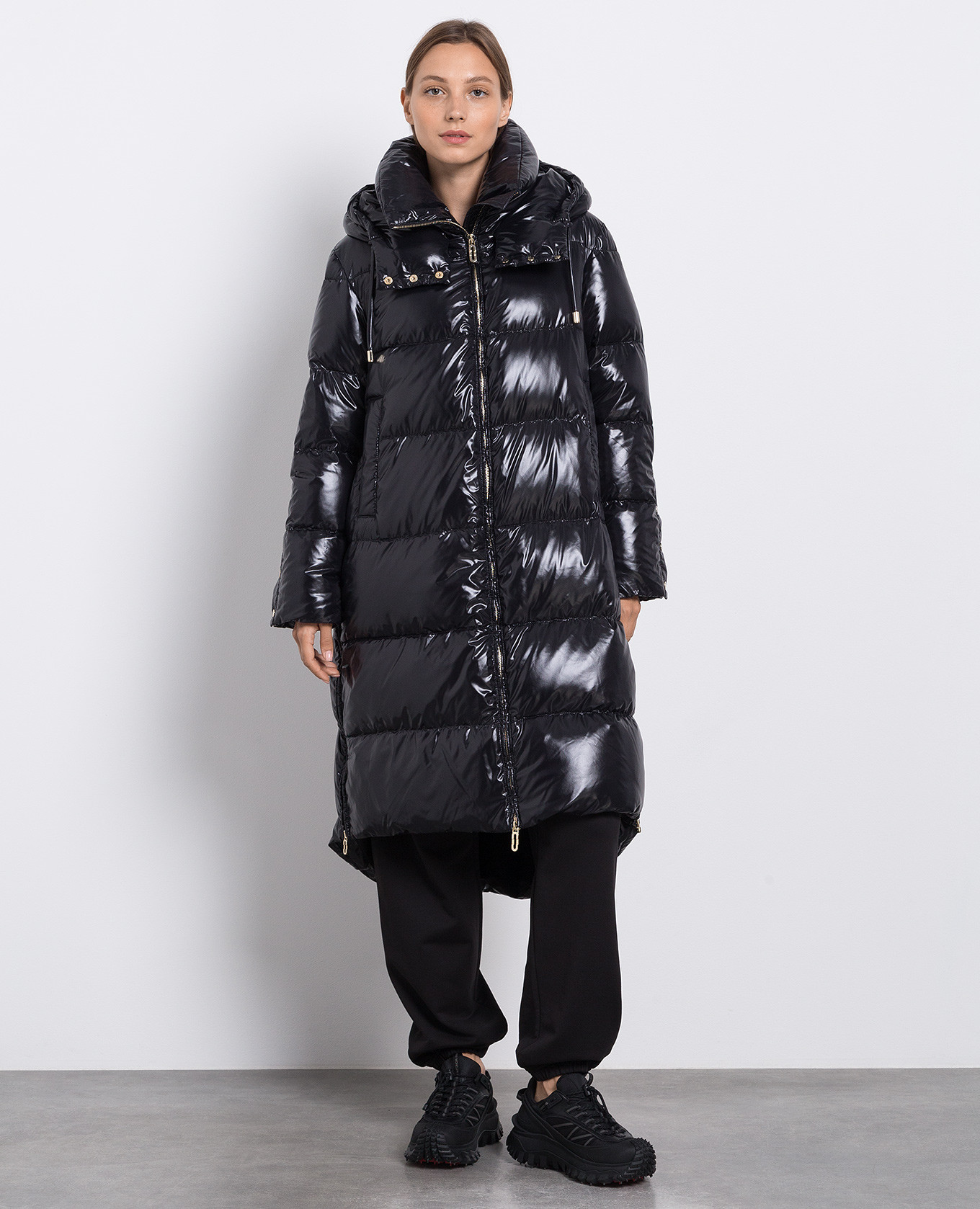 

Black down jacket with logo Stilnology