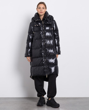 Stilnology Black down jacket with logo 65T58BIS