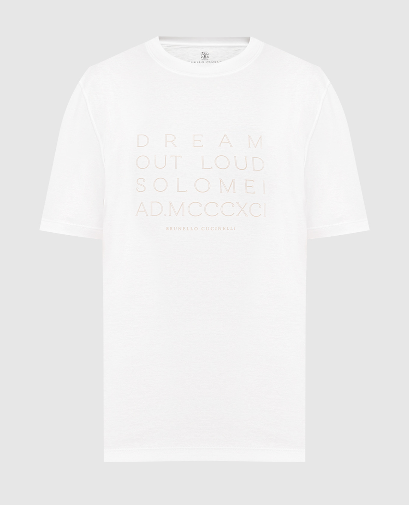 Brunello Cucinelli - White t-shirt with Dream out loud print