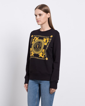 Versace Jeans Couture Black sweatshirt with logo print 75HAIF07CF01F