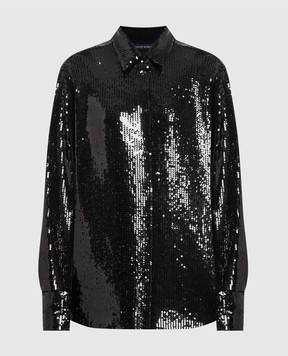 David Koma Black shirt with sequins SS23DK23T