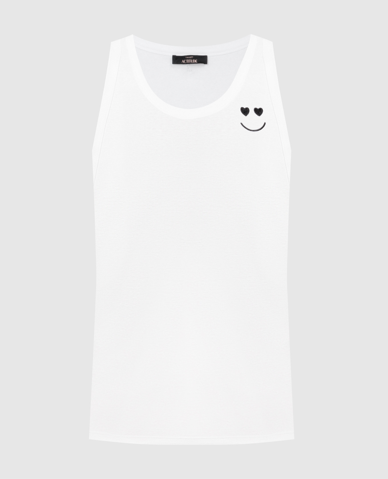 

White ribbed top with embroidery Twinset Actitude