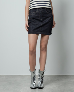 Max Mara Giubba blue denim skirt with logo patch GIUBBA