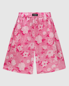 Vetements Pink logo print shorts UE64SS300PP