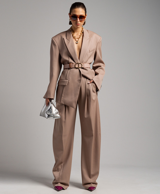 ジャケット THE ATTICO GLEN OVERSIZED BLAZER (241WCG46.W046 198 BEIGE) THE ATTICO Glen Blazer in Beige | FWRD
