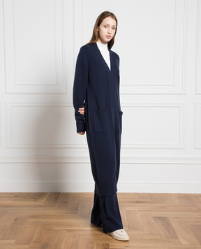 Allude Blue wool and cashmere cardigan 23517620