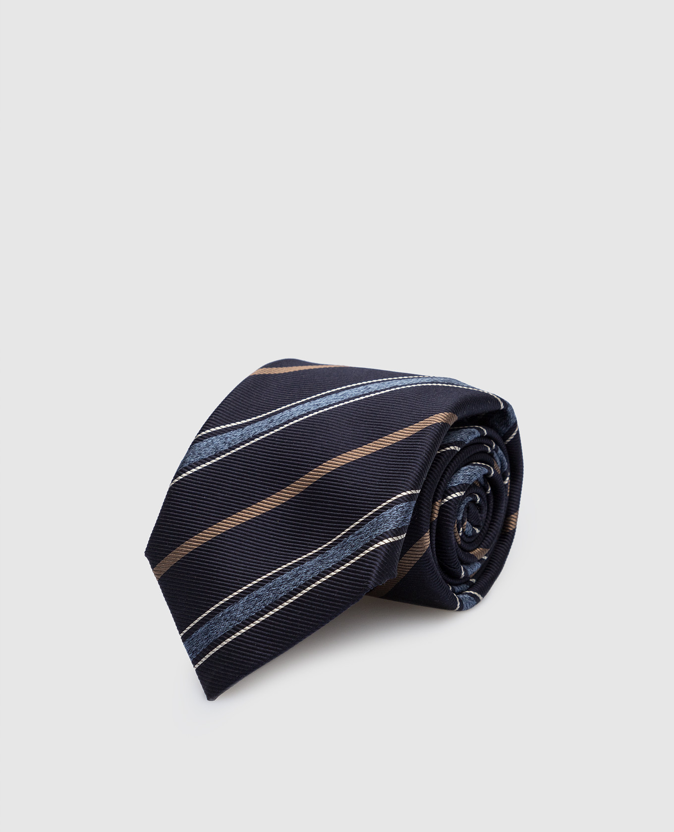 

Navy blue striped silk tie Brunello Cucinelli