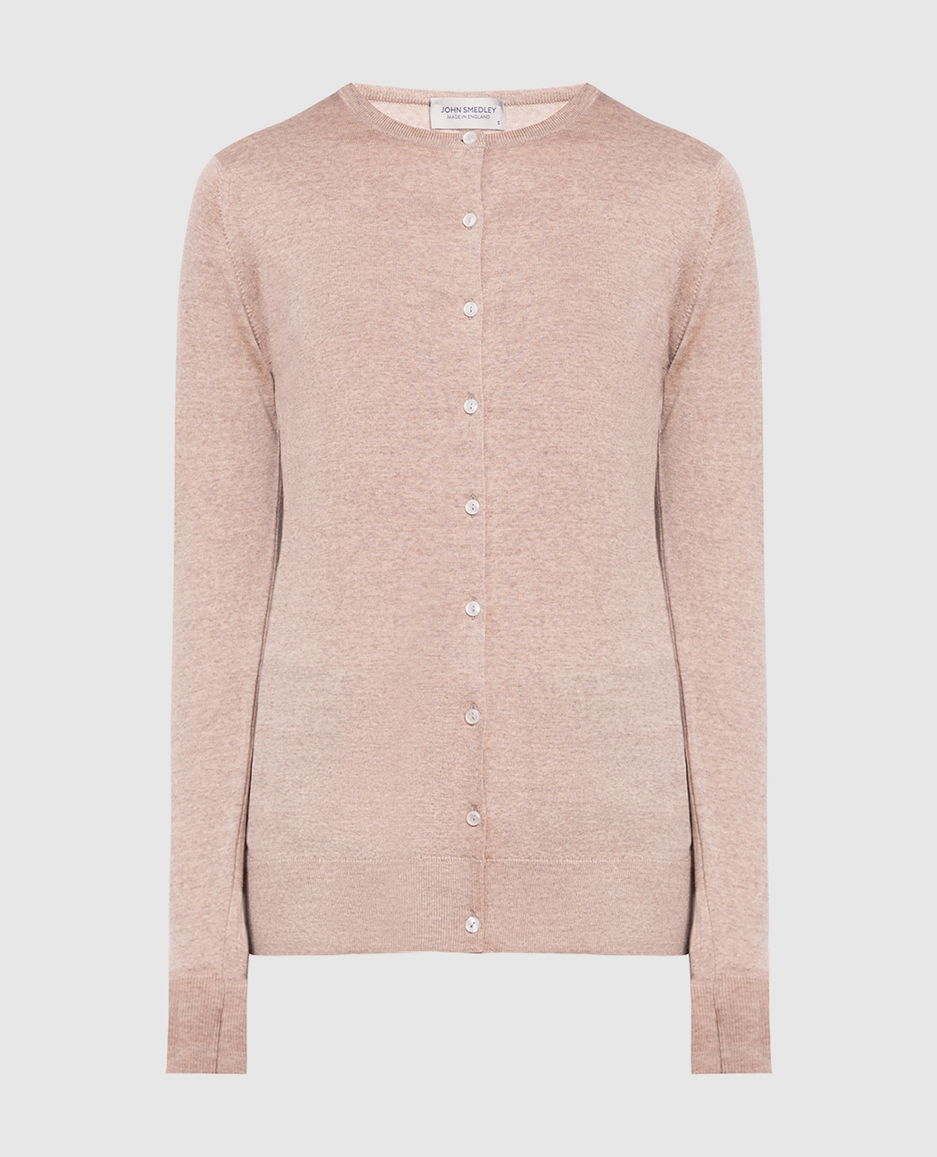 Light beige wool buttercup cardigan john smedley