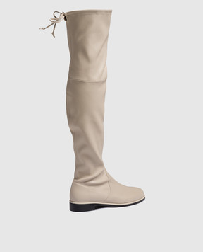 Stuart Weitzman Lowland Bold beige leather ankle boots with drawstring SG130