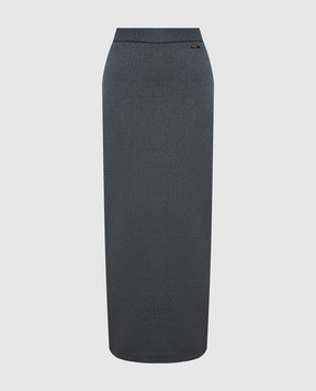 Kiton Gray logo cashmere skirt D56720200
