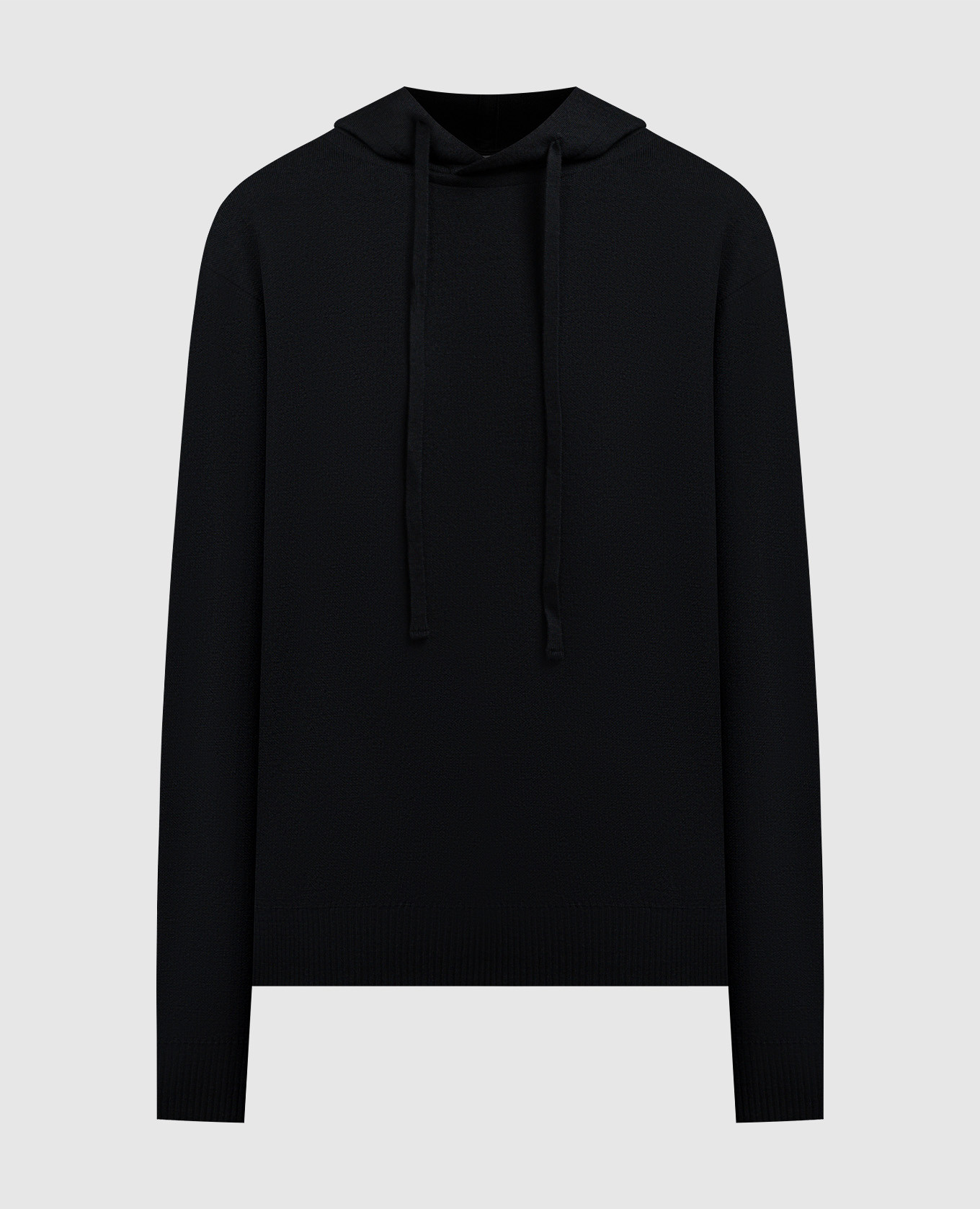 

Rae Black Wool Hoodie John Smedley