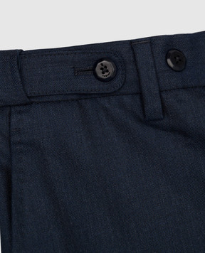 Stefano Ricci Children's blue pants made of wool and cashmere Y1T0900000HC2952