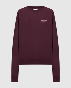 Philosophy di Lorenzo Serafini Burgundy sweatshirt with logo A17015747