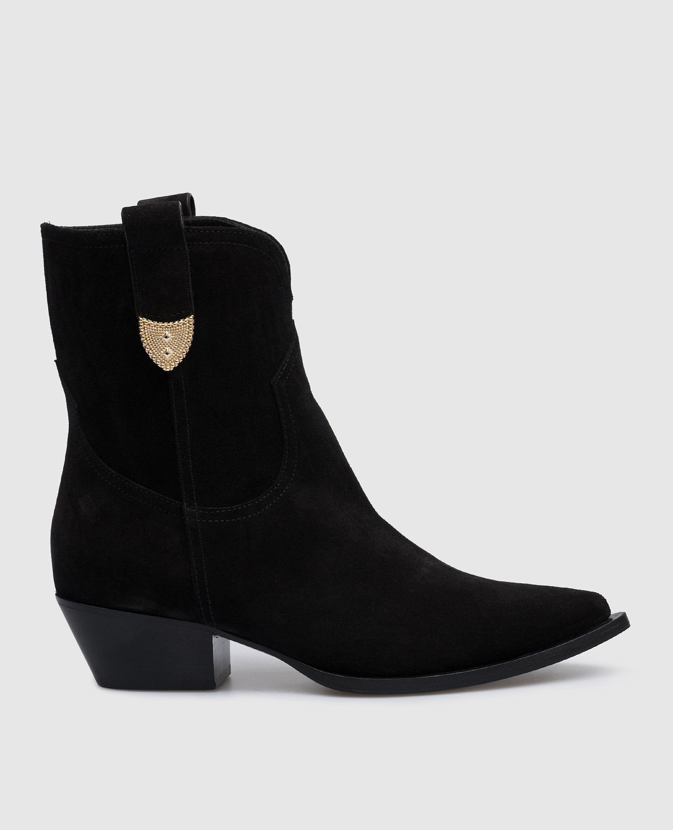 

Paris black suede boots with metal details Babe Pay Pls, Черный