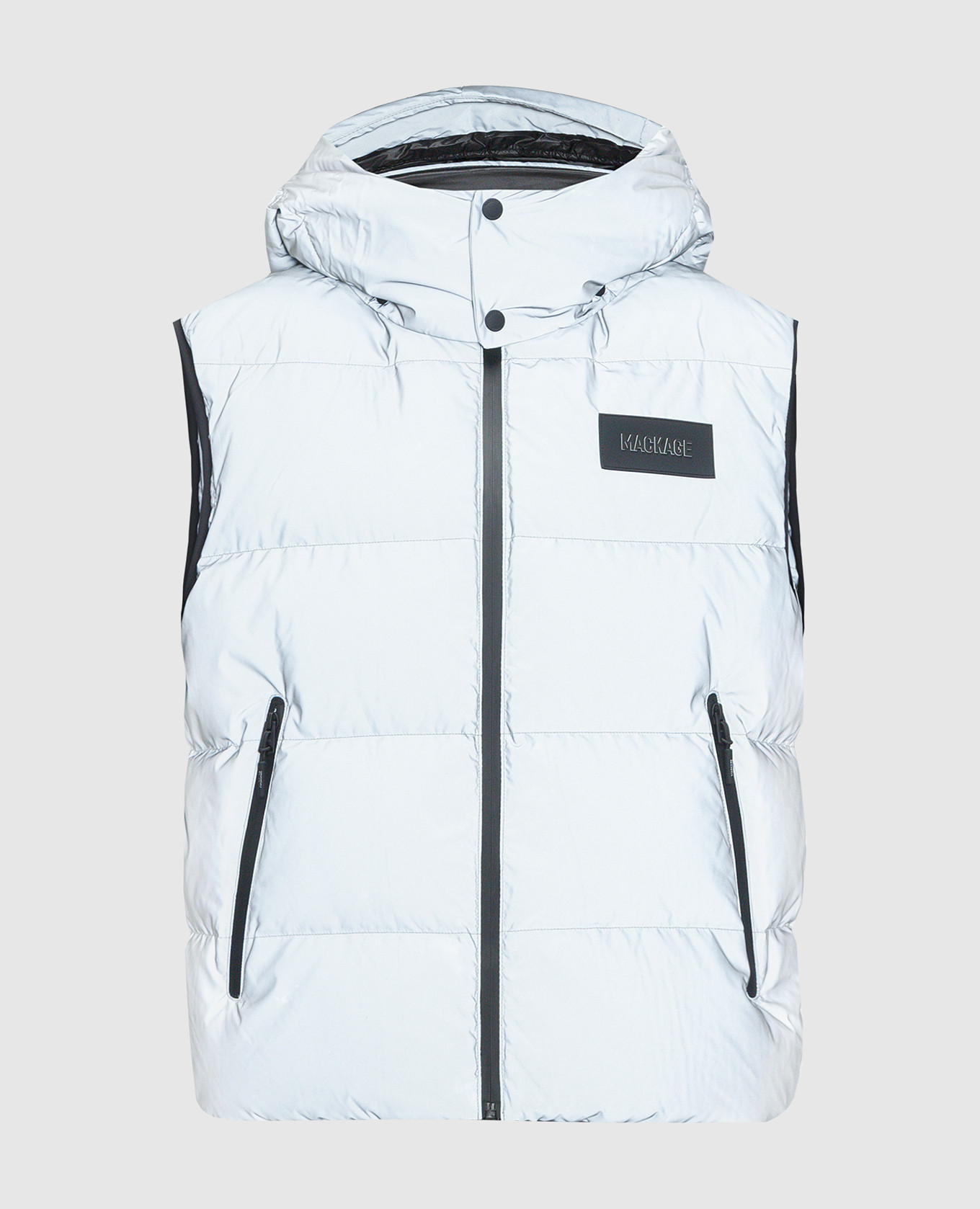 

Hugh-Rf Logo Down Vest in Gray Mackage, Grey