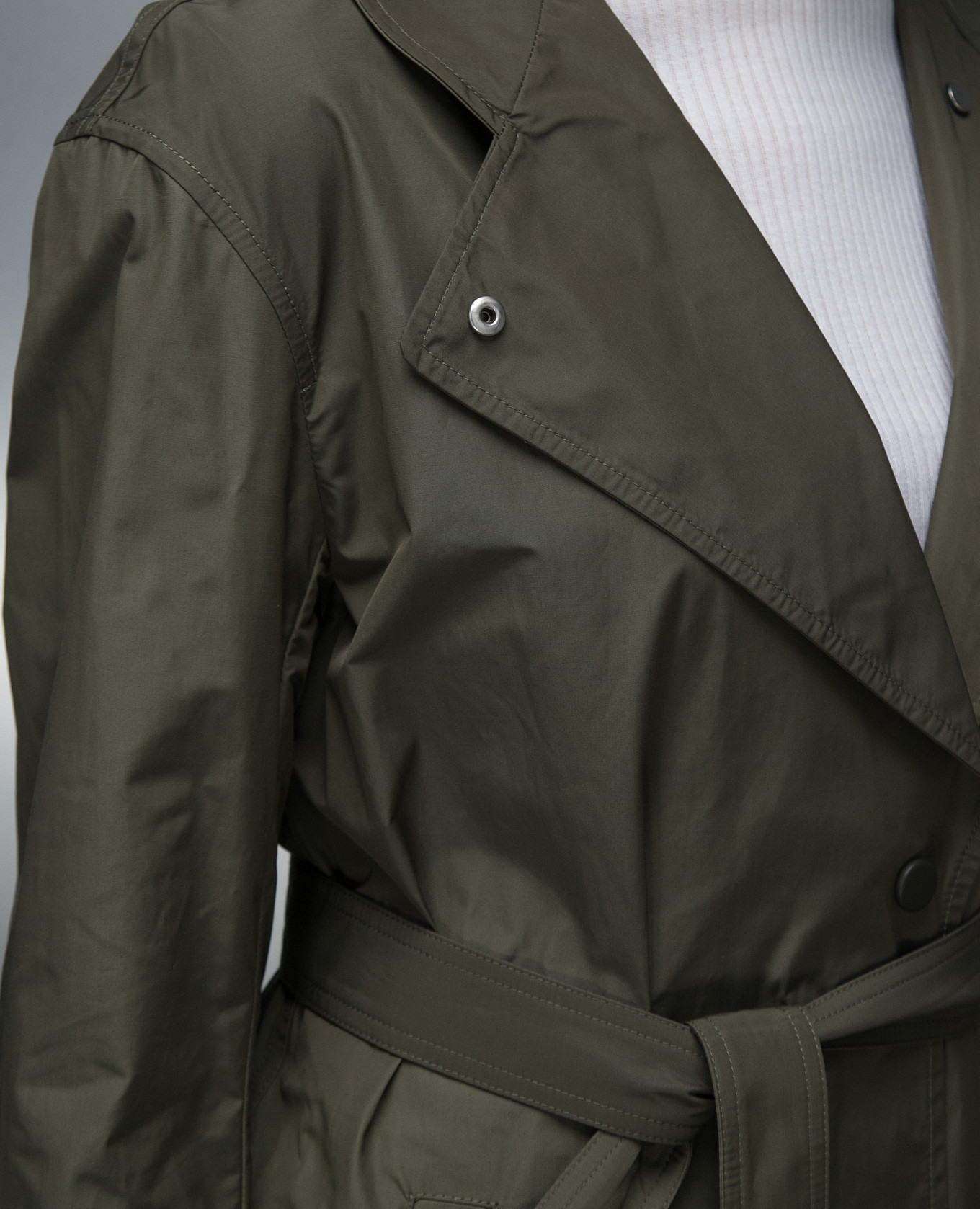 Khaki raincoat Yves Salomon 5