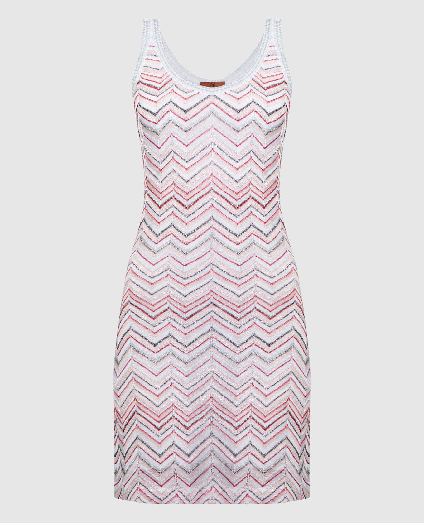 

Mini dress in a geometric pattern with lurex and sequins Missoni, White