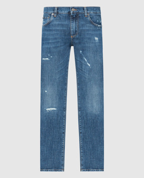 Dolce&Gabbana Blue jeans with a distressed effect with holes GY07CDG8KO3