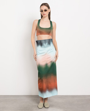 Philosophy di Lorenzo Serafini Green top with Tie Dye print A08080741