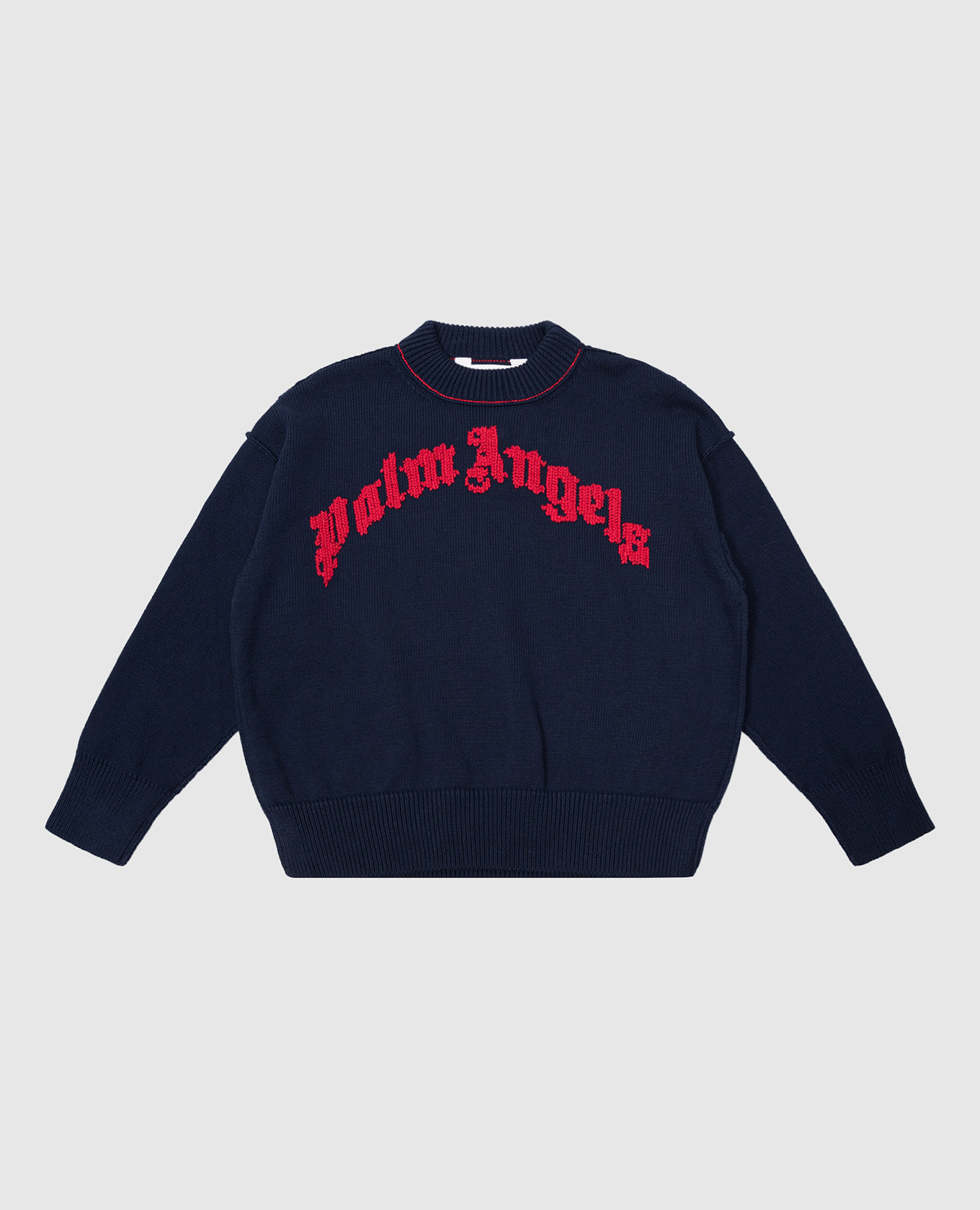 

Children's blue sweater with logo embroidery Palm Angels, Синий