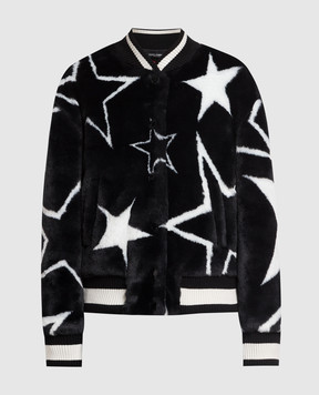 Dolce&Gabbana Black bomber jacket in contrasting print F9G73FFJPAS