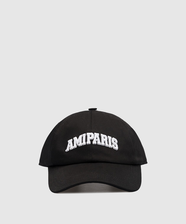 キャップ AMI PARIS Logo Embroidered Ball Cap Black UCP206CO0020001 UC Ami Paris - Black cap with contrasting logo embroidery