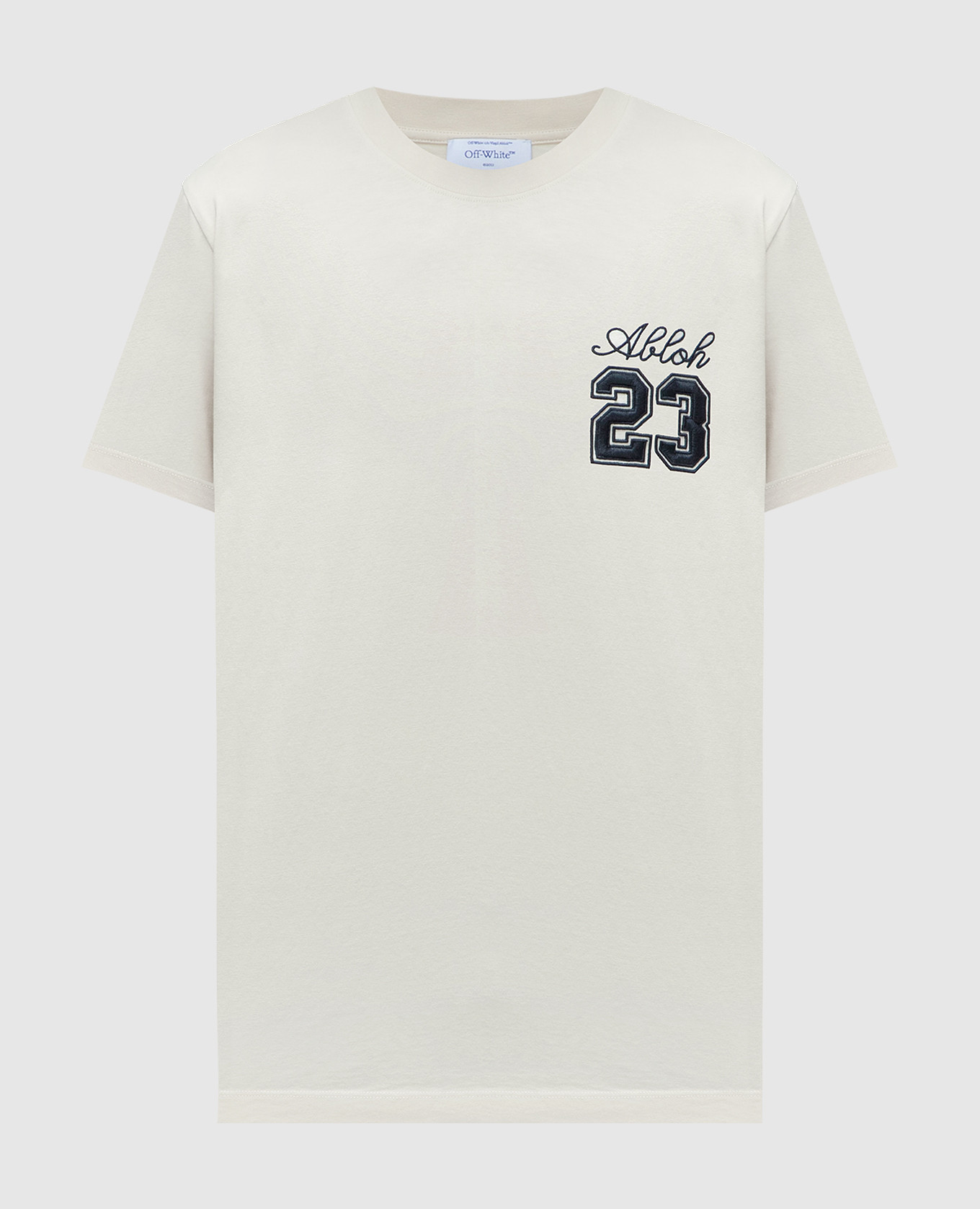 Beige t-shirt with 23 logo embroidery off-white
