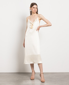 Magda Butrym Beige dress-combination made of silk with an appliqué 202523
