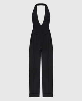 ALEXANDRE VAUTHIER Black wool jumpsuit with an open back 233JS19000193