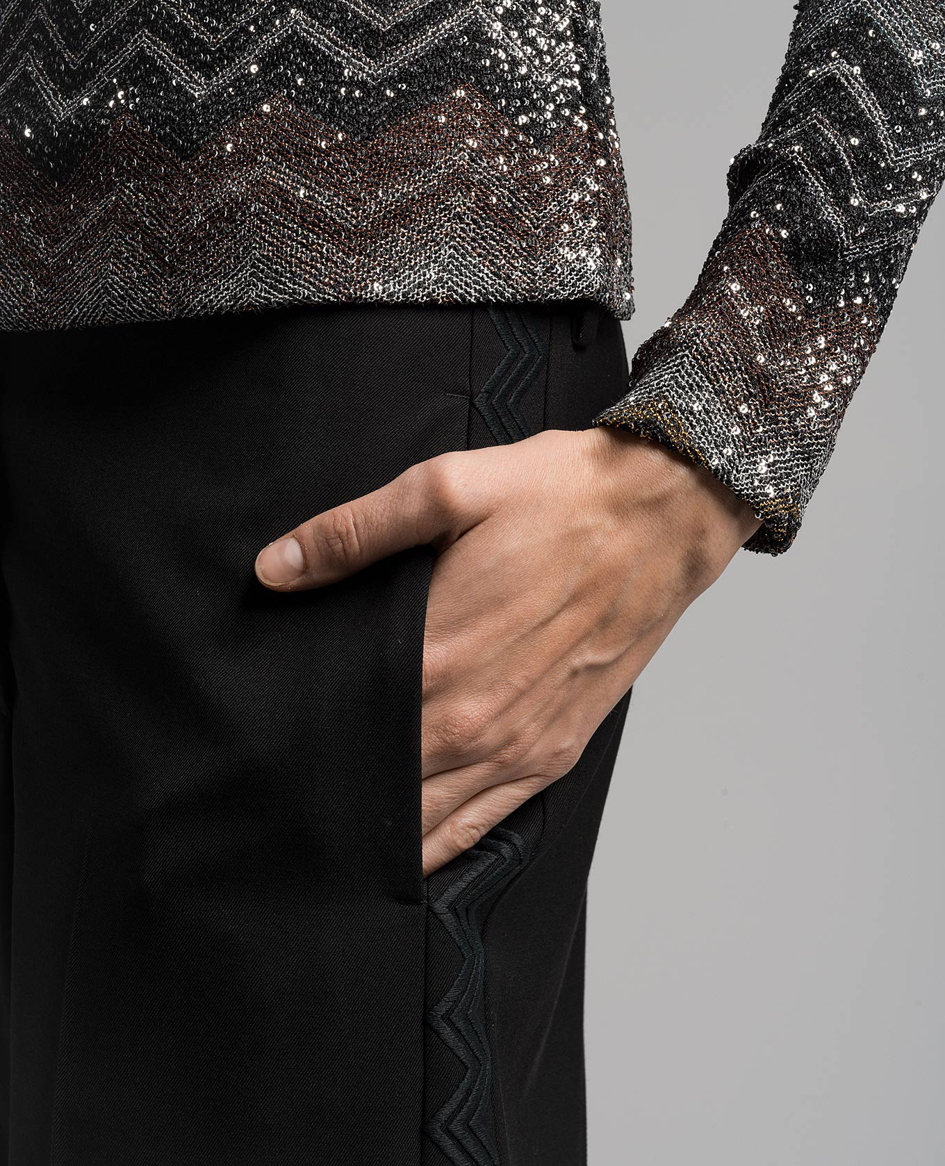 Black wool pants with stripes Missoni 5