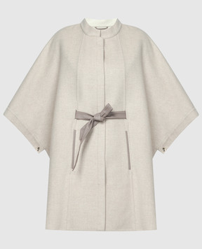 Enrico Mandelli Beige wool and cashmere cape A7D0503816